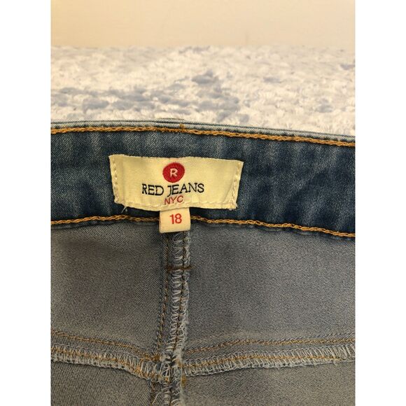 NYC Red MIdRise Stonewashed Womens Jeans - Size 18 - Picture 6 of 14